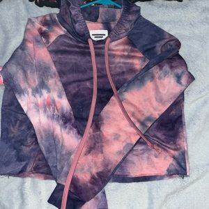 Long sleeve crop top/ w hoodie